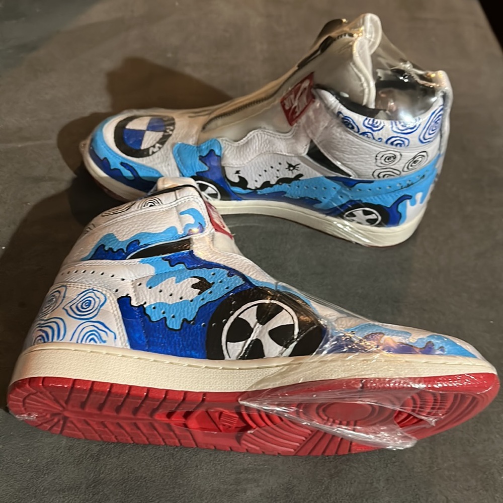 Nike Air Jordan BMW Custom Hand Paint New size 10.5 - Picture 4 of 7